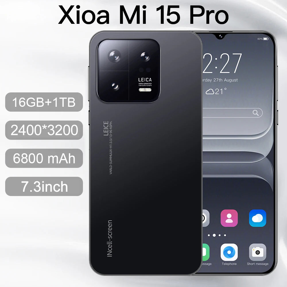 Xioa mi 15 Pro Smartphone 7.3 inch Full Screen 4G 5G 6800mAh Global Version