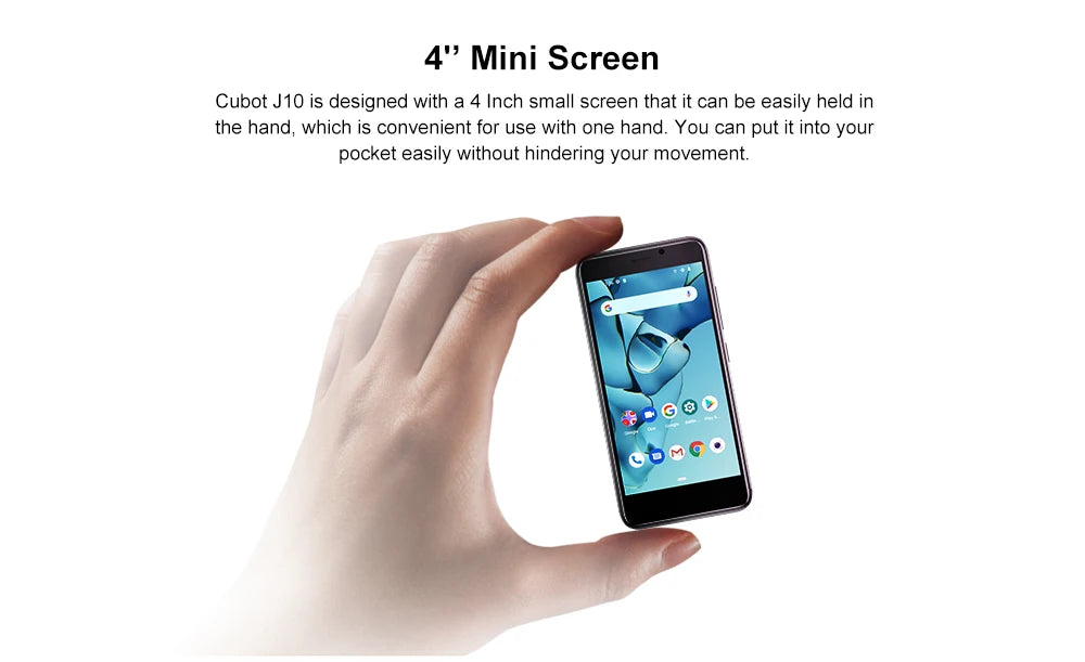 Cubot 4-Inch Mini Smartphone- Dual SIM Card 3G Face ID