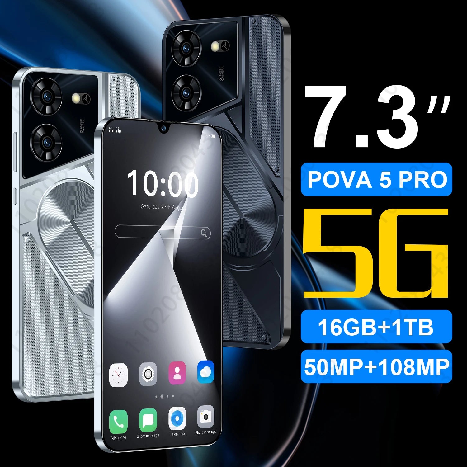 Pova 5 Pro Smartphone 5G 7.3inch Android 14 Snapdragon  Dual SIM Unlocked