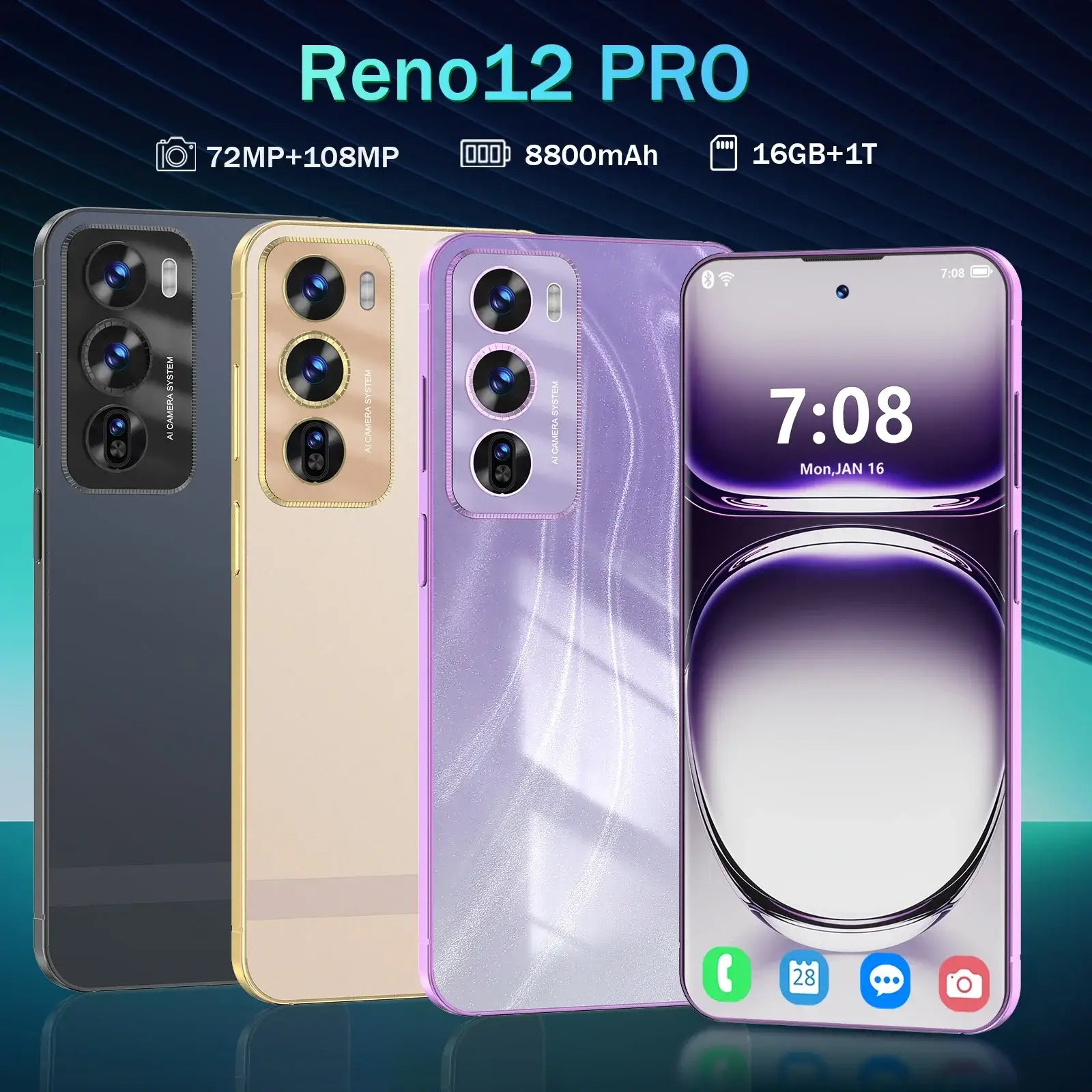 Reno12 Pro Cellphone | 5G 7.3" HD Smartphone | Smart Phones London